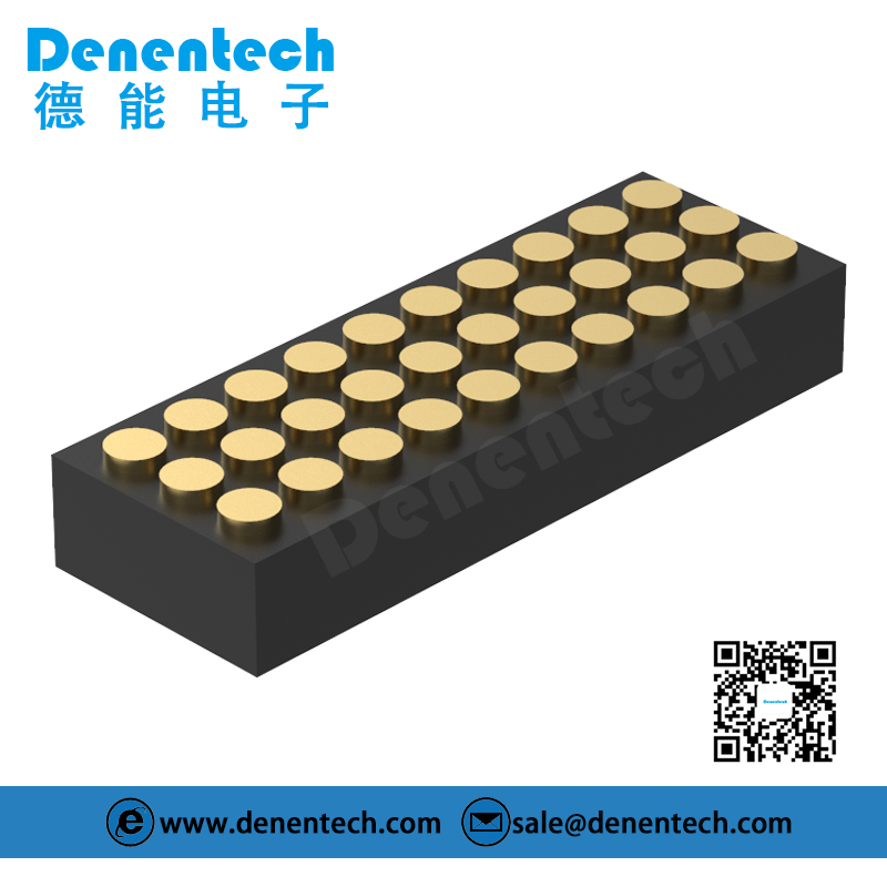 Denentech hot selling 1.27MM pogo pin H2.0MM triple row female straight SMT pogo pin connector 2 sides